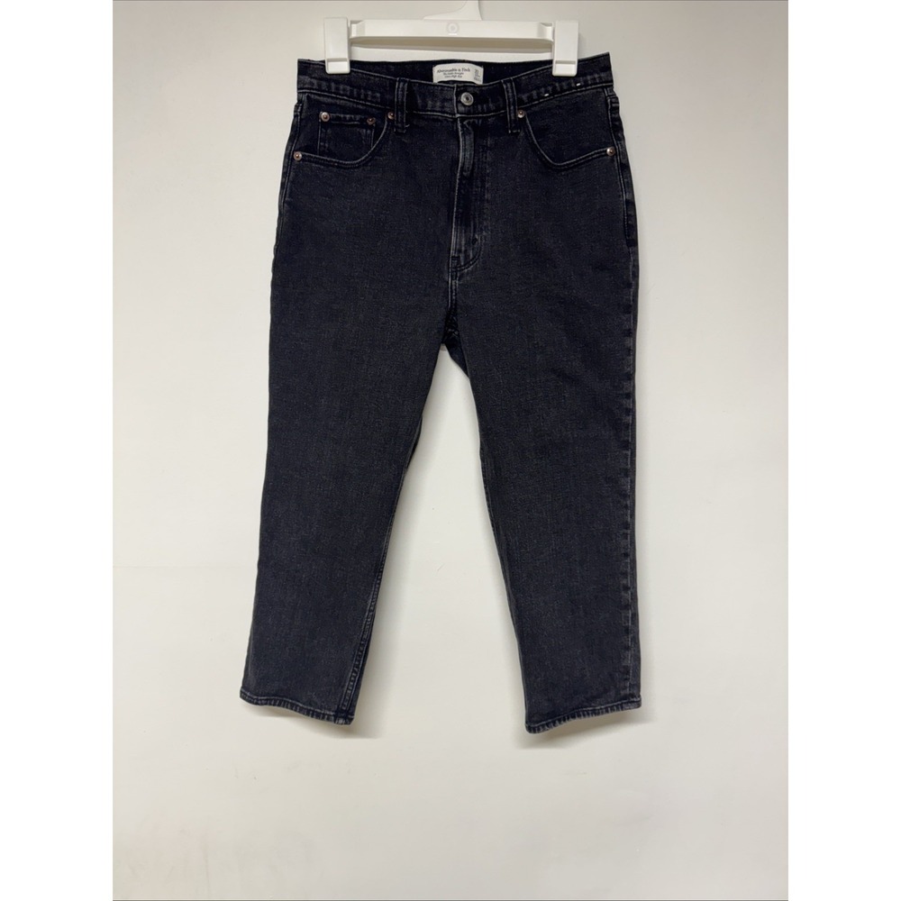 Abercrombie & Fitch The Ankle Straight Ultra High Rise Jeans Black 30/10